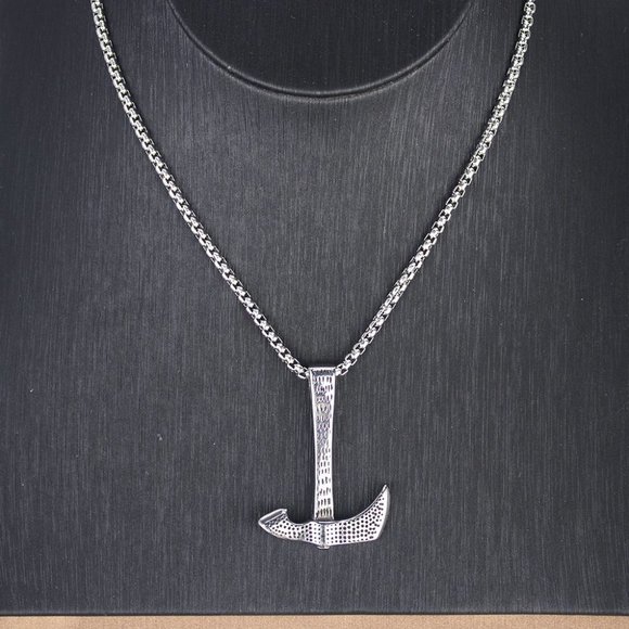 ❤️Stainless steel chain axe pendant necklace for women/men, N90201P220 - Picture 7 of 8